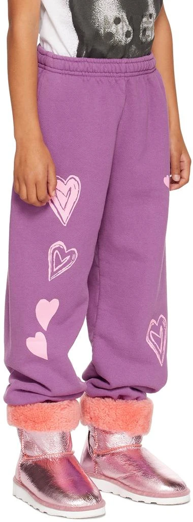Kids Worldwide SSENSE Exclusive Kids Purple Heart Lounge Pants 2