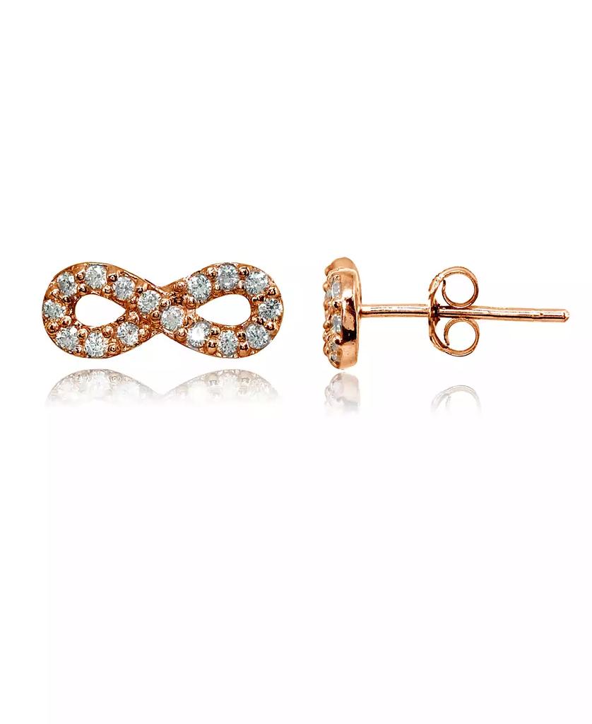 Giani Bernini Cubic Zirconia Infinity Symbol Stud Earring in Sterling Silver, 18k Rose or Yellow Gold over Sterling Silver