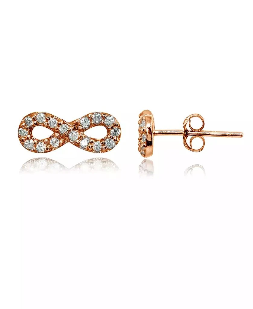 Giani Bernini Cubic Zirconia Infinity Symbol Stud Earring in Sterling Silver, 18k Rose or Yellow Gold over Sterling Silver 1