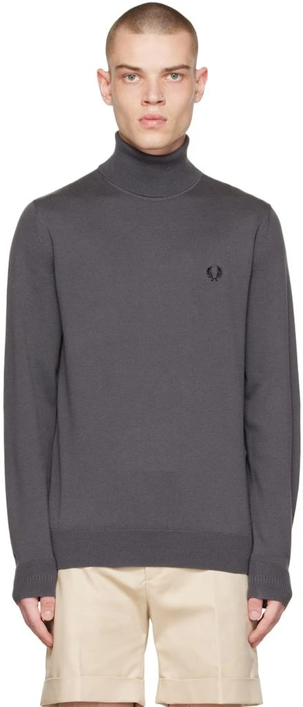 Fred Perry Gray Roll Neck Turtleneck 1