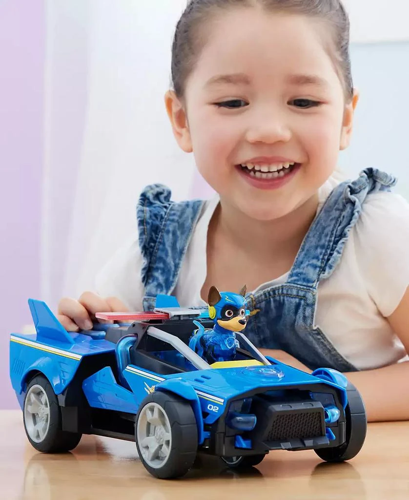 Paw Patrol The Mighty Movie, Chase's Mighty Converting Cruiser with Mighty Pups Action Figure, Lights and Sounds 9