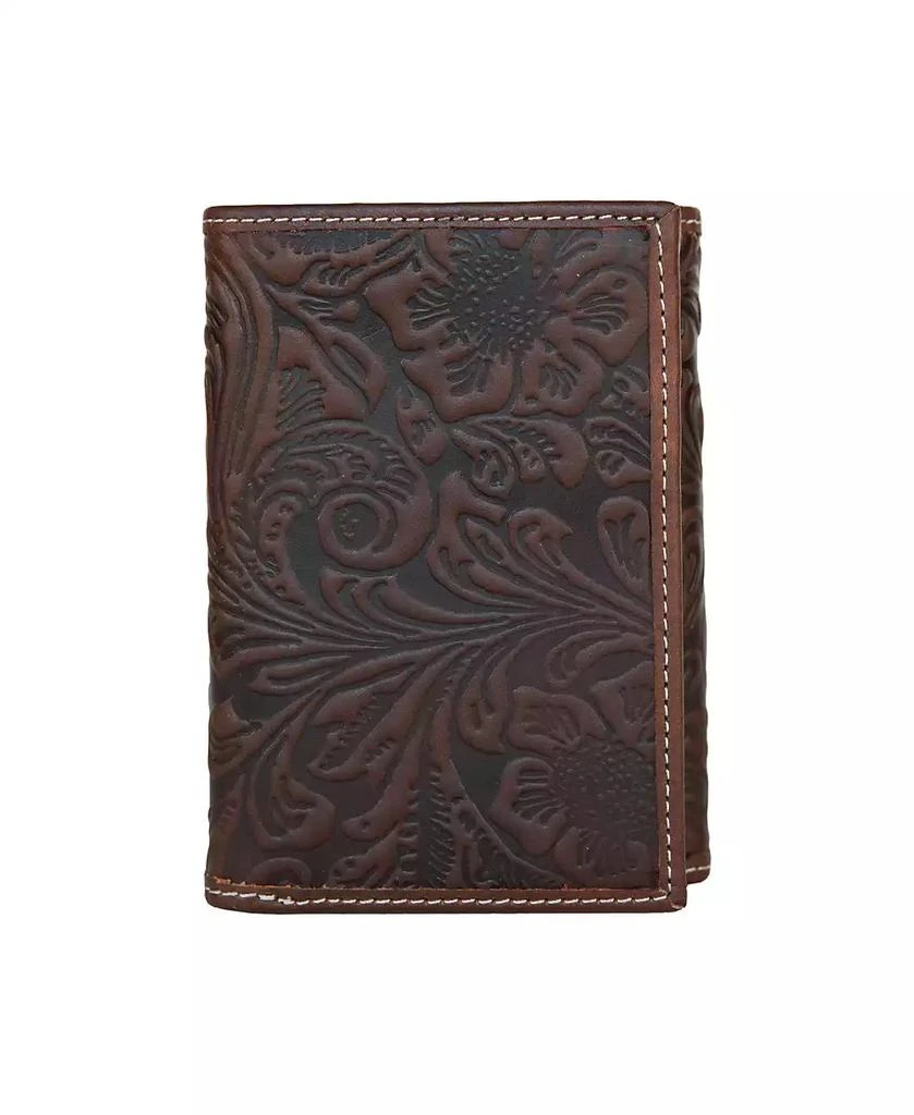 Lucky Brand Men's Western Embossed Leather Trifold Wallet 1