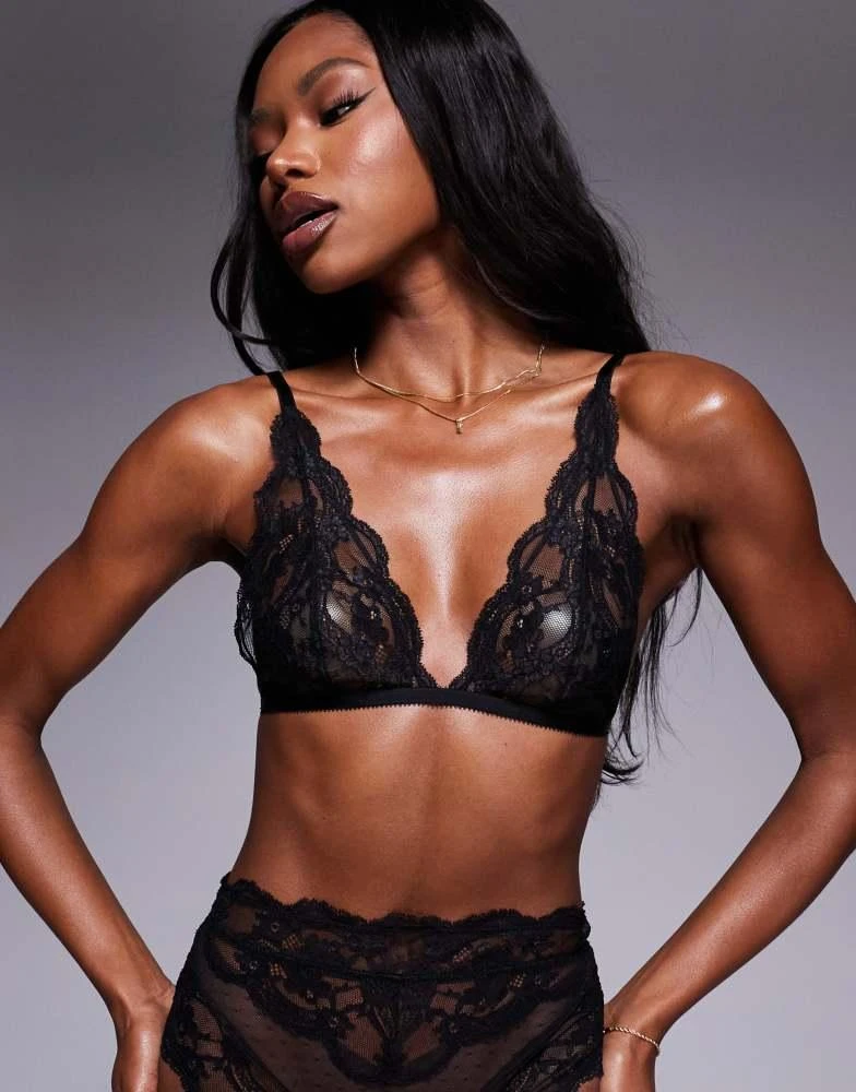 ASOS ASOS DESIGN Lola lace high apex soft bra in black 2