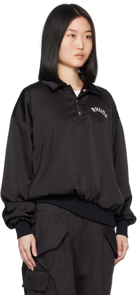 Rhude Black Rugby Polo