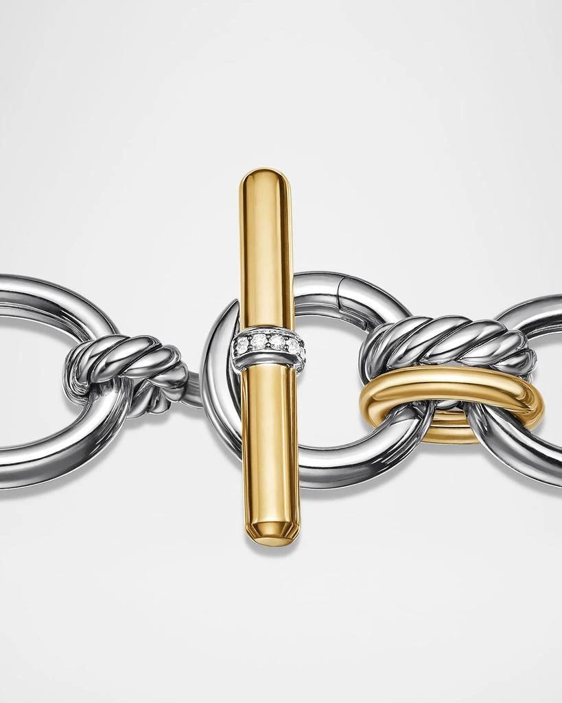 David Yurman DY Mercer Bracelet with Diamonds in Silver and 18K Gold, 25mm 8
