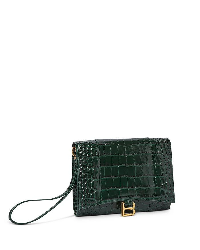 Balenciaga Hourglass Croc Embossed Gusset Pouch 2