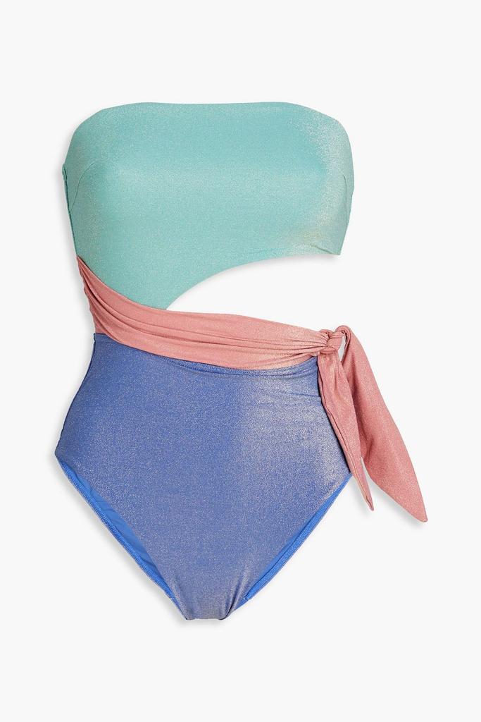 Zimmermann Cutout Lurex bandeau swimsuit