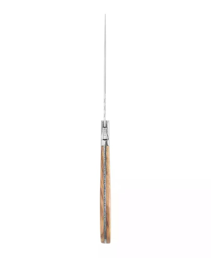 French Home Laguiole Set of 4 Connoisseur Steak Knives with Olive Wood Handles