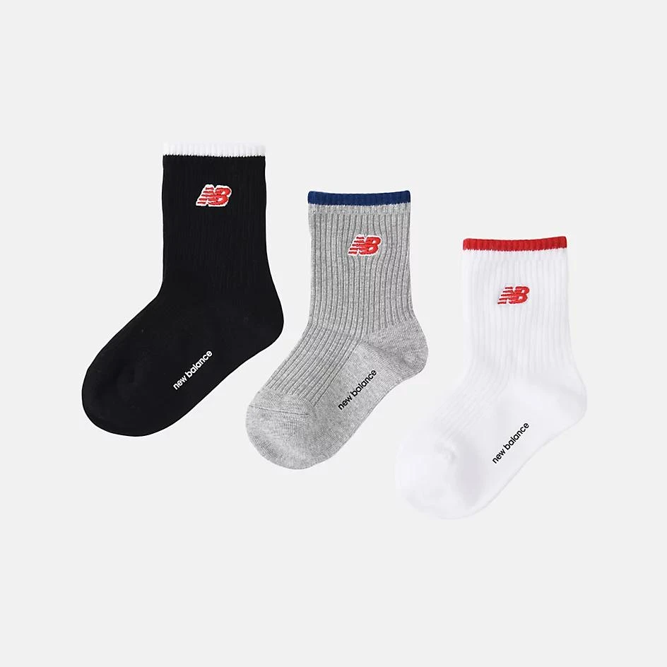 New Balance Kids Patch Logo Midcalf Socks 3 Pack 1