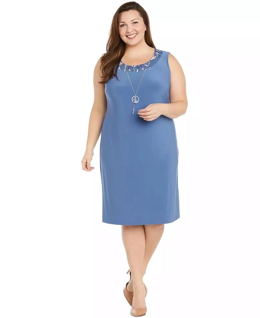 R & M Richards Plus Size 2-Pc. Printed Jacket & Necklace Dress Set 4