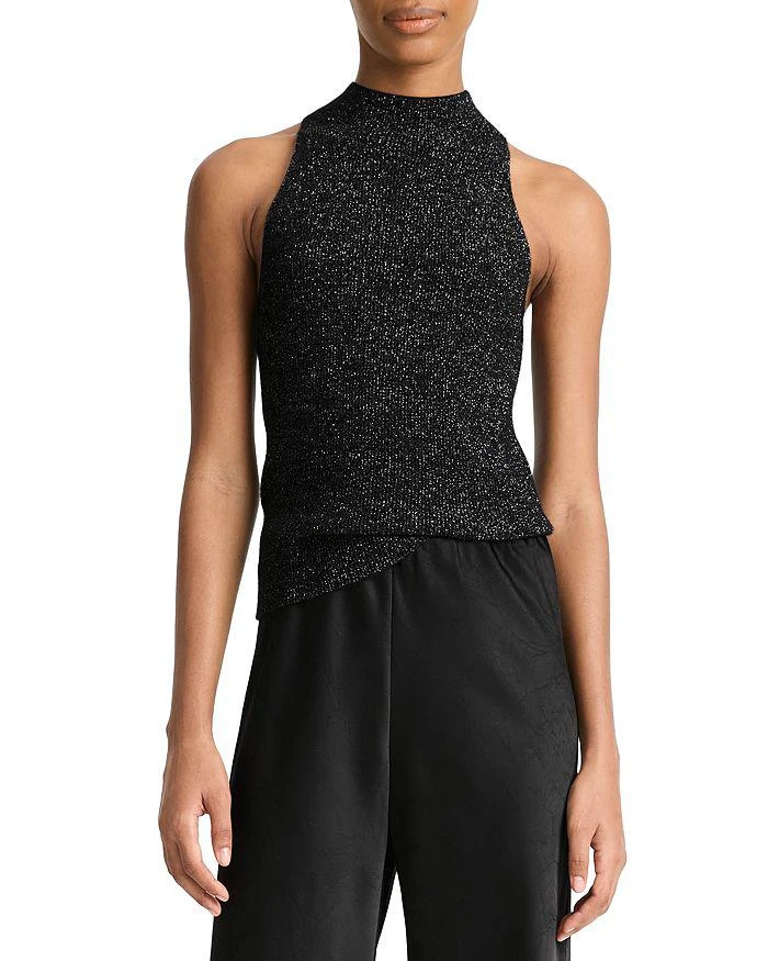 Vince Metallic Mock Neck Tank Top from Bloomingdale's