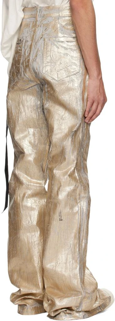 Rick Owens Gold Hollywood Bolan Bootcut Jeans 3