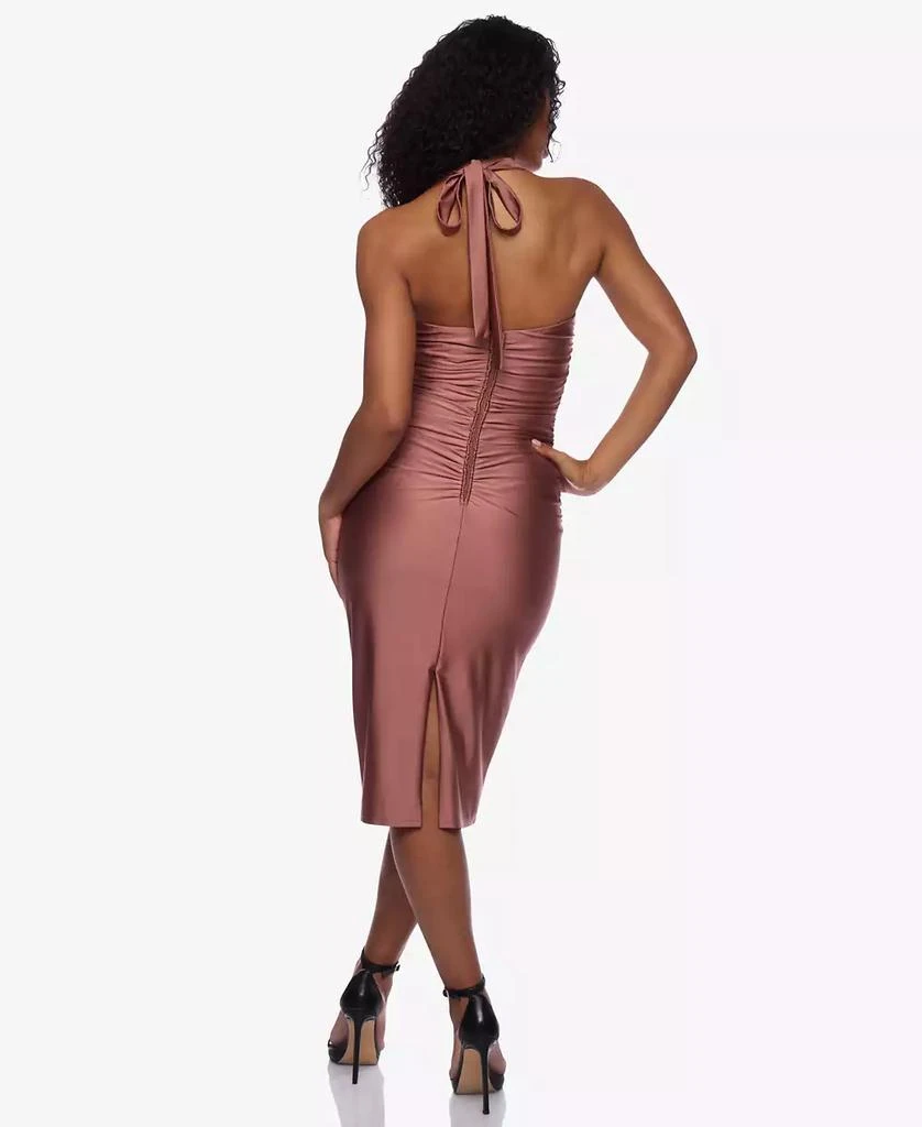 Alex & Sophia Juniors' Ruched Halter Midi Dress 2
