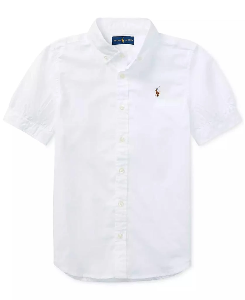 Ralph Lauren Big Girls Short Sleeve Solid Oxford Top 3