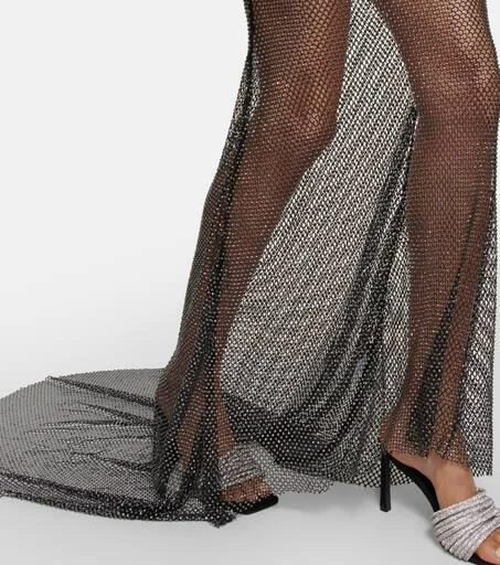 GIUSEPPE DI MORABITO Crystal-embellished mesh maxi skirt 5