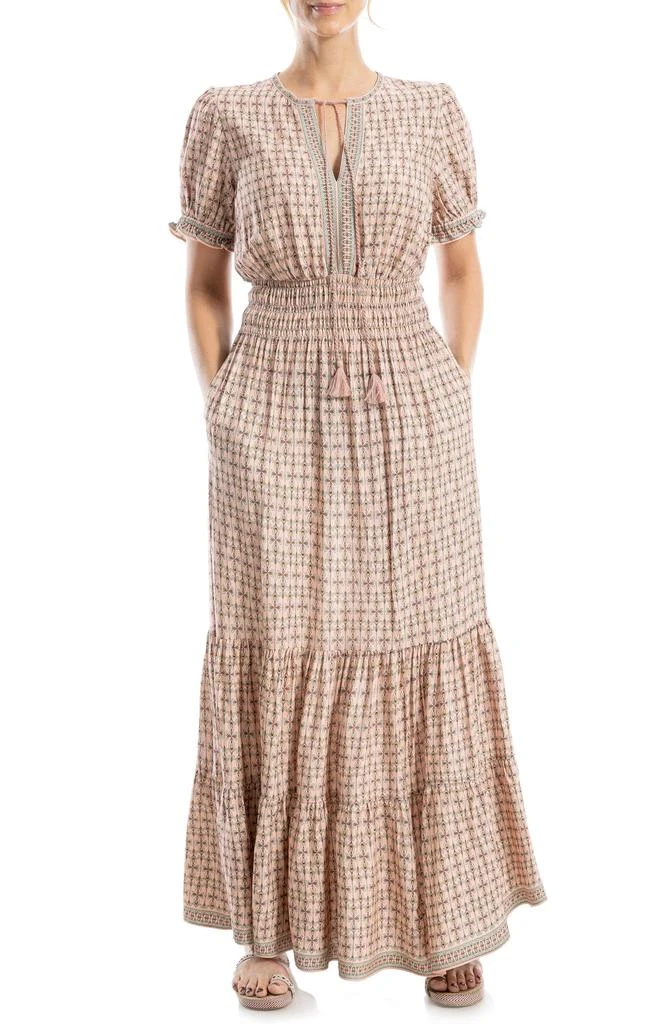 Max Studio Short Sleeve Tiered Maxi Dress 1
