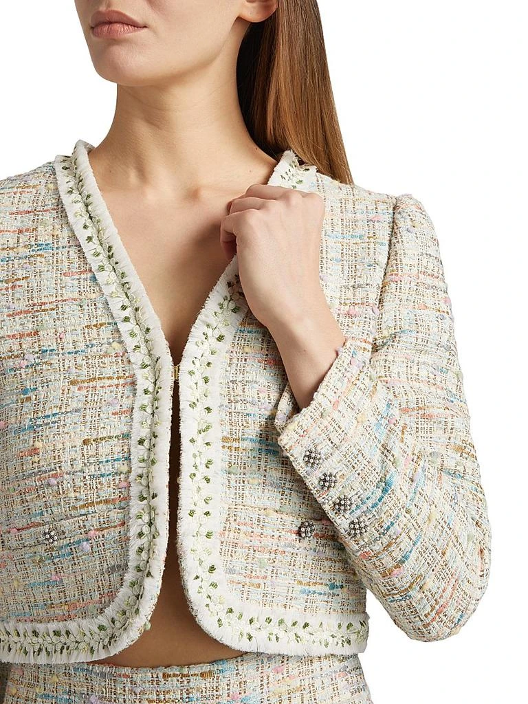 Alice + Olivia Peyton Tweed Cropped Jacket 6
