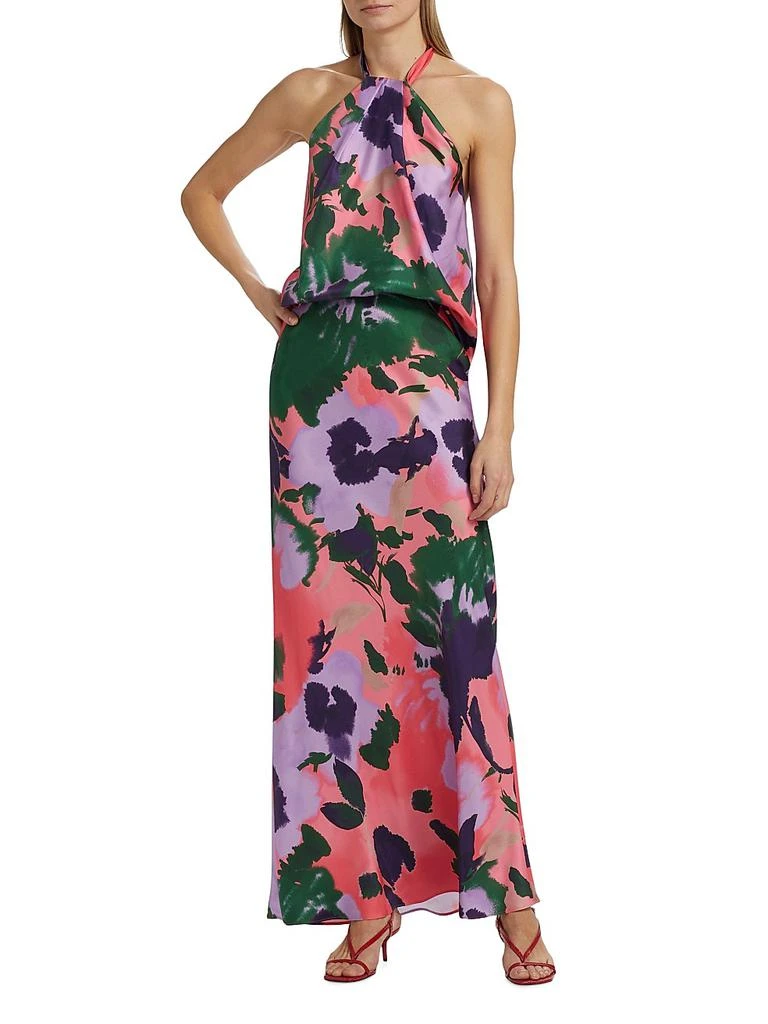 FIGUE Julita Floral Silk Pull-On Maxi Skirt 2