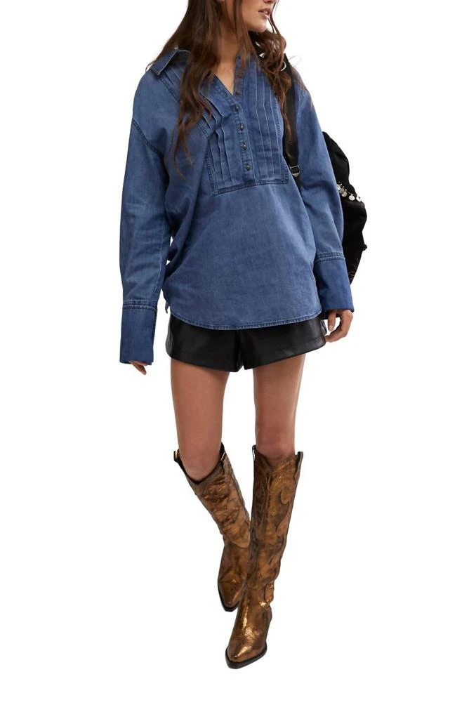 Free People Free People - After Hours Denim Top 5