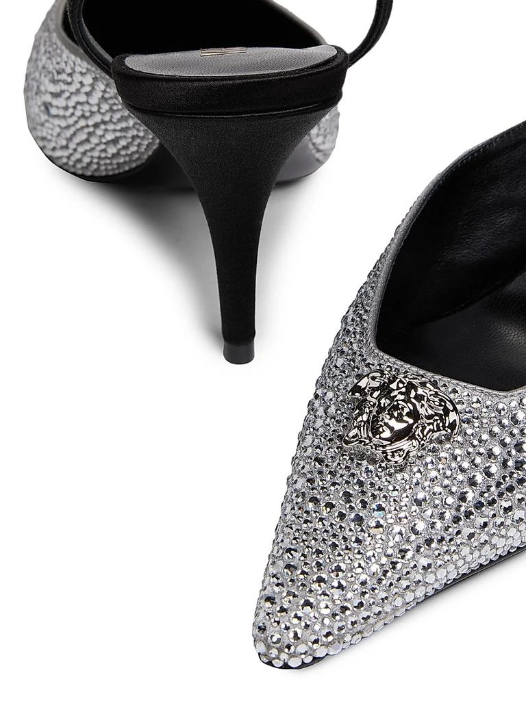 Versace Embellished Medusa 85MM Slingback Sandals 5