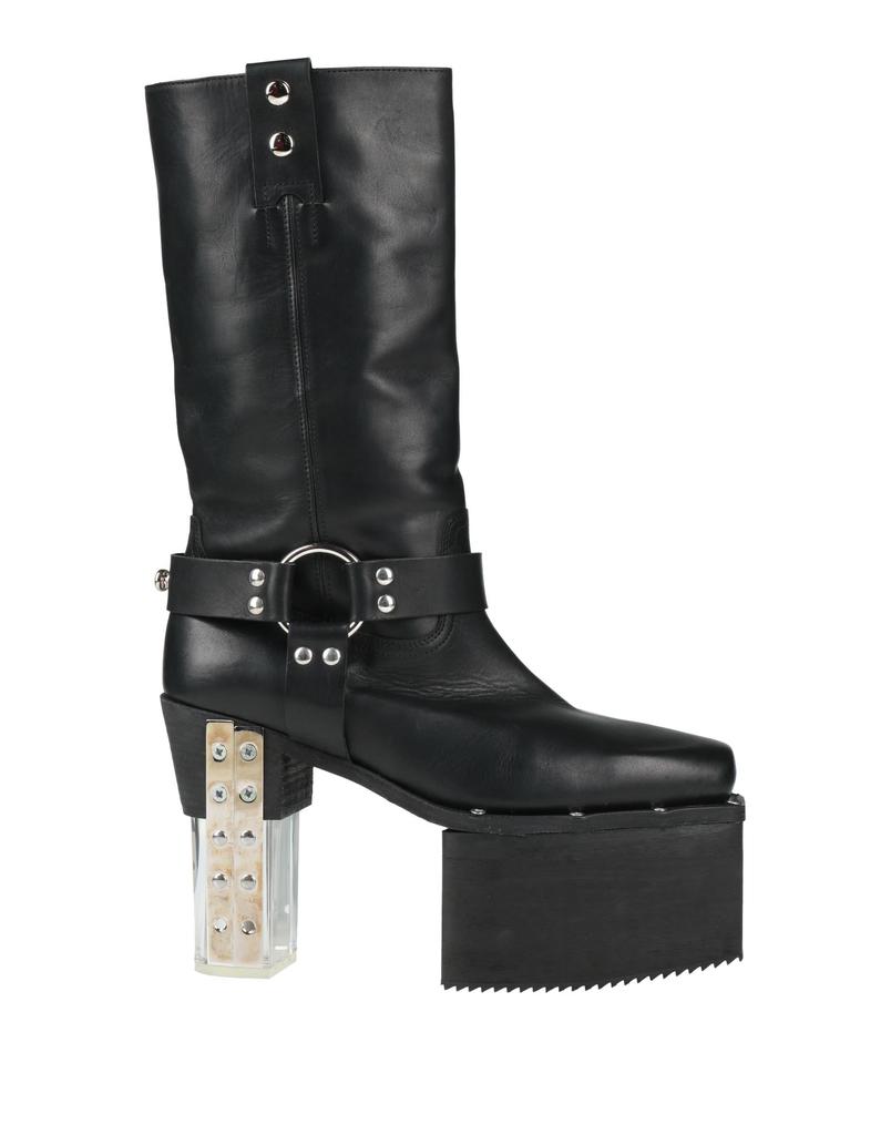 Rick Owens Black Temple Grilled Moto Wedge Boots - Free Shipping