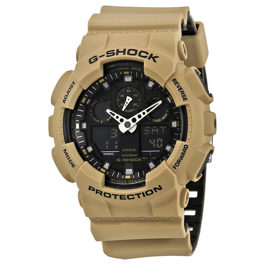 Casio G-Shock Black Dial Men's Sand Beige Sports Watch GA100L-8A 1
