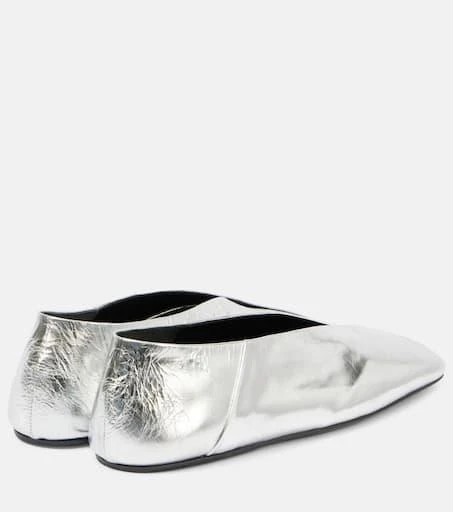 Jil Sander Metallic leather ballet flats 3