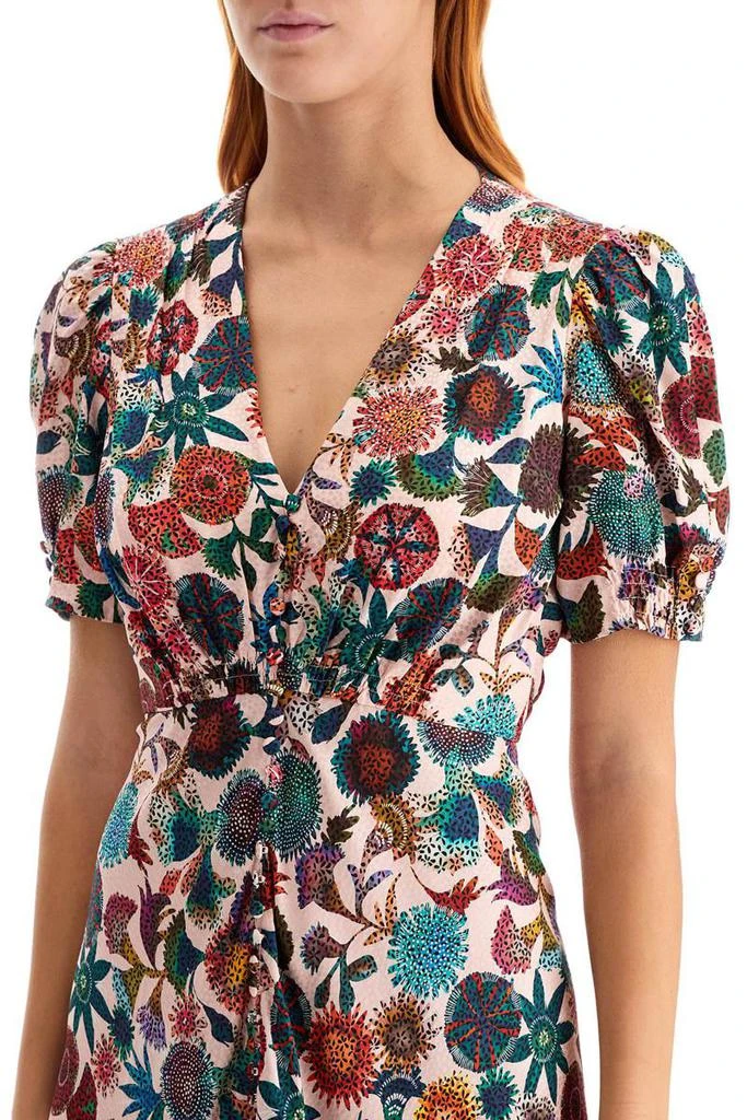 Saloni 'lea' long dress in printed silk 4