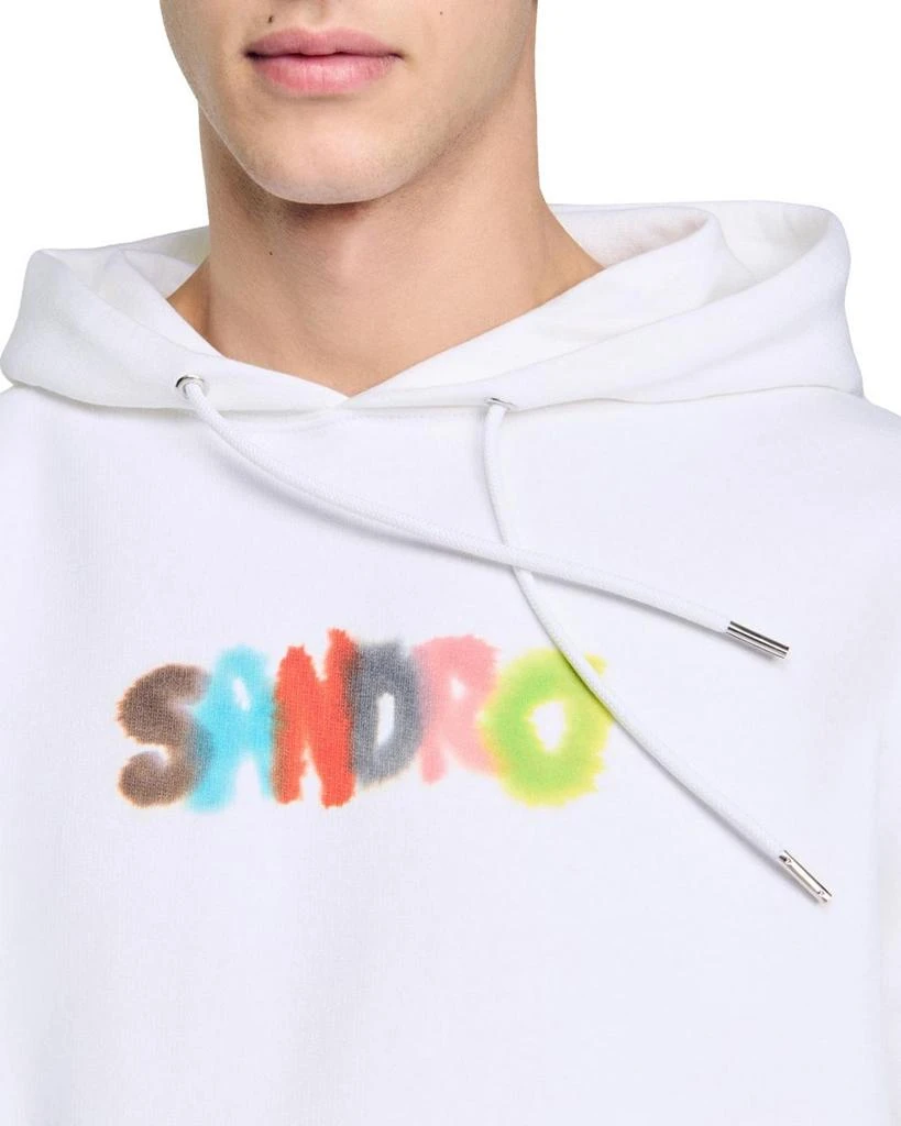 Sandro Arty Watercolor Logo Print Hoodie 5