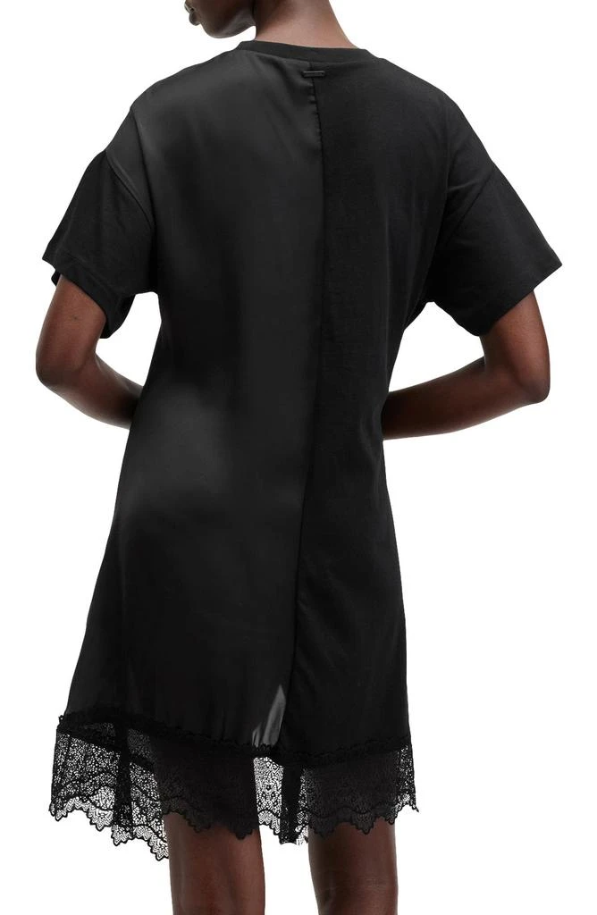 ALL SAINTS Lana Mixed Media Lace Trim T-Shirt Minidress 2