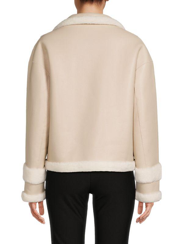 BELLE FARE Eco Faux Fur Faux Shearling Moto Jacket