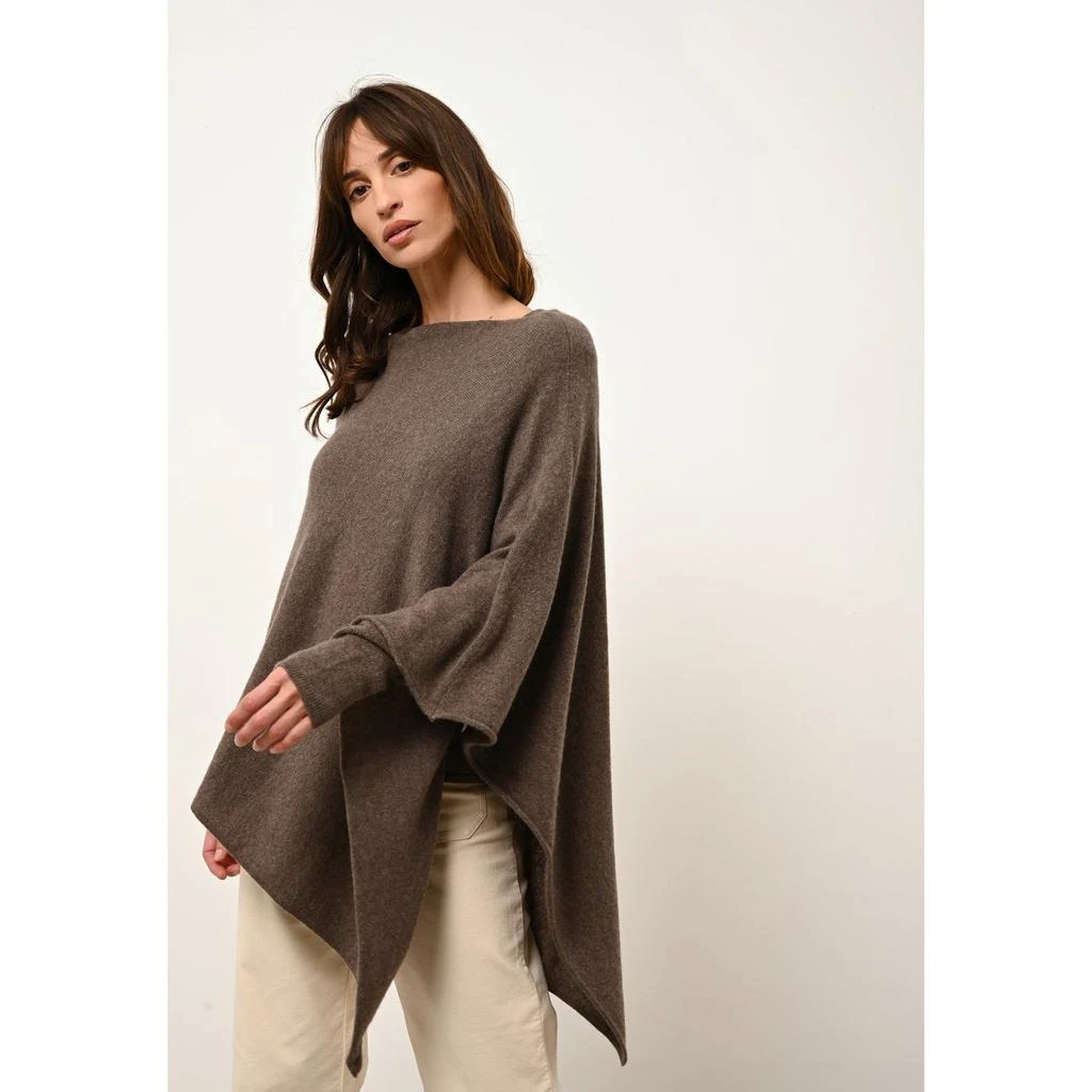 Just Cashmere Just Cashmere - Poncho Meredith - 100% Cachemire 2 Fils - Taupe Chiné - Femme 2