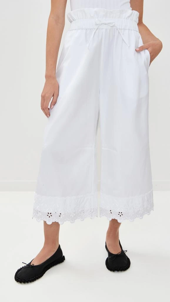 Simone Rocha Elasticated Ruffle Waist Cropped Trousers with Trim 1