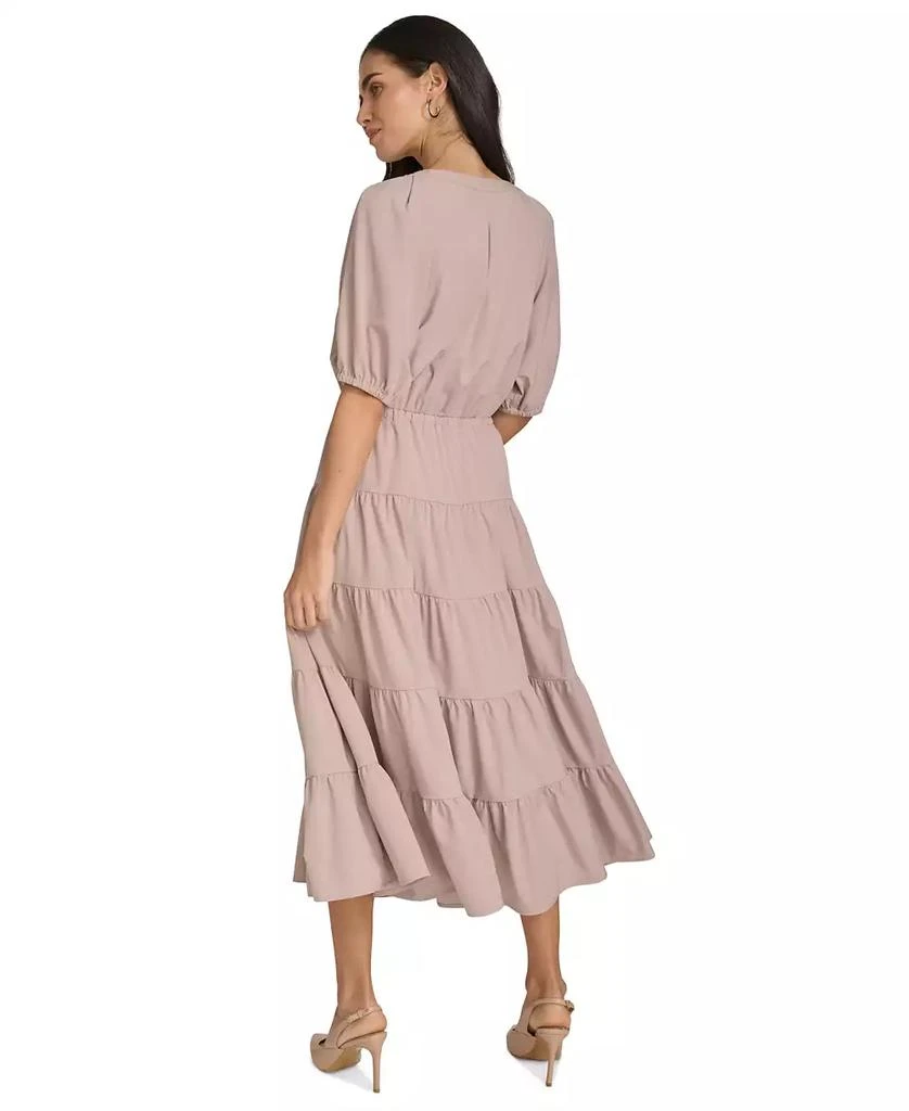 Calvin Klein Plus Size Puff-Sleeve Tiered Maxi Dress 4