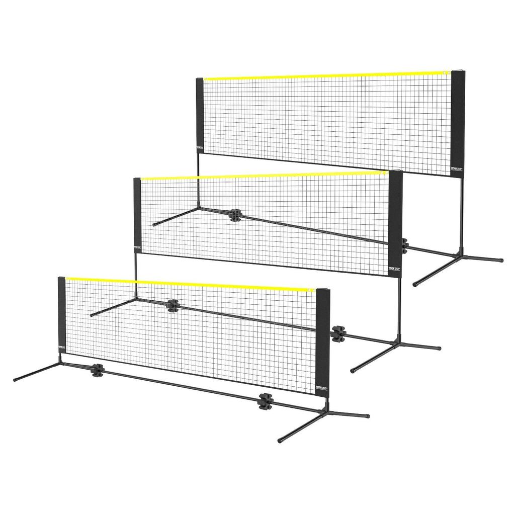 VVOR Badminton Net, Height Adjustable Volleyball Net, 10ft Wide Foldable Pickleball Net, Portable Easy Setup Tennis Net Set with Poles, Stand and Carry Bag, for Kids Backyard Game Indoor Outdoor Use