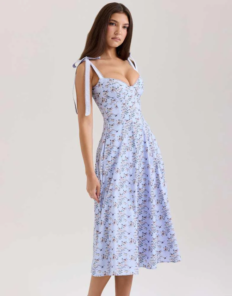 juniors blue floral dress HOUSE OF CB