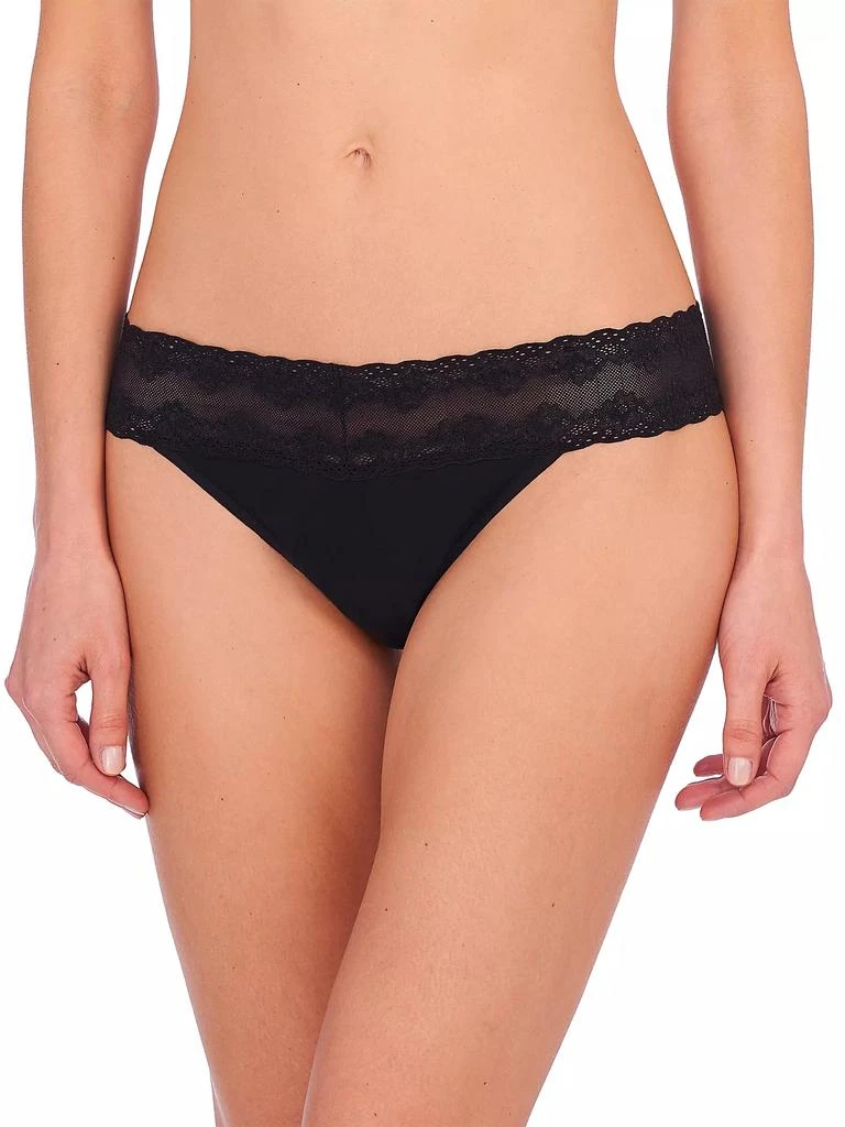 Natori Bliss Perfection Lace Trim One Size Thong 1
