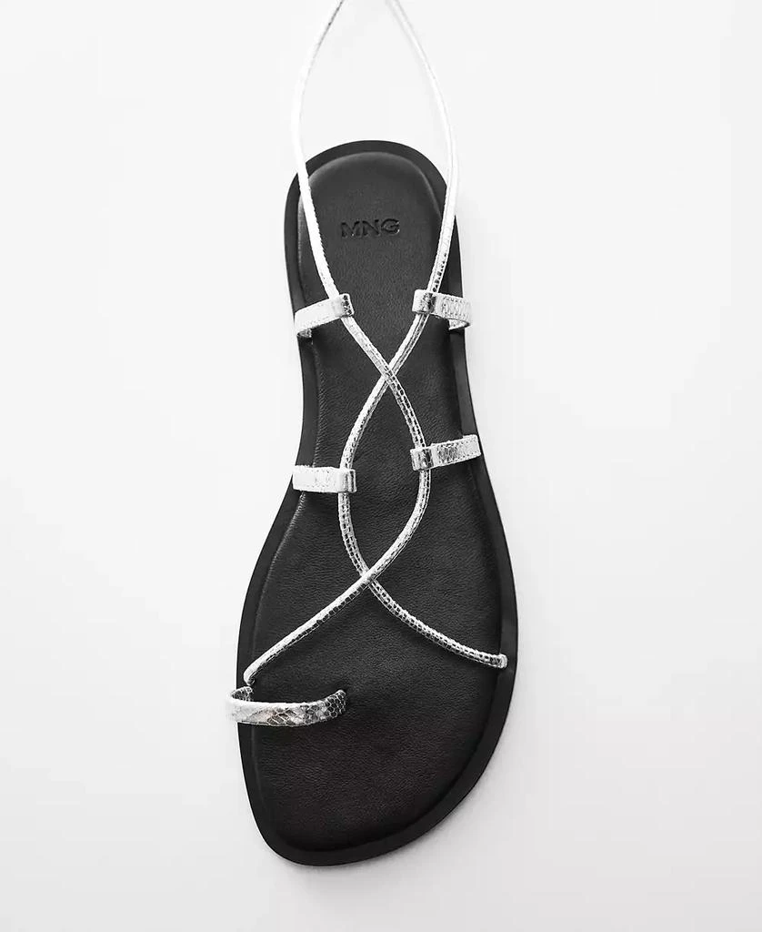 Mango Women's Metallic Snake Sandals 9