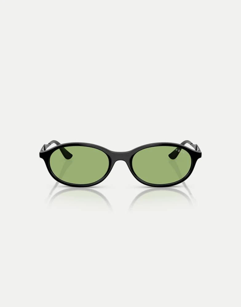 VOGUE Vogue Oval sunglasses with green lens in black  display picture 2