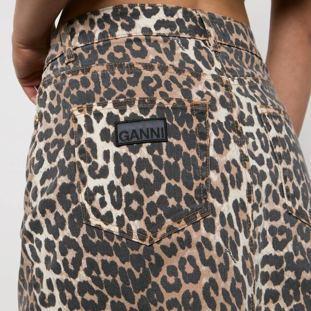Ganni Leopard-Print Denim Maxi Skirt 4