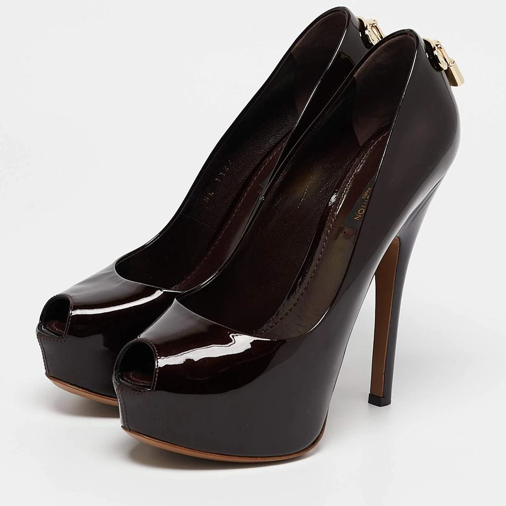 Louis Vuitton Louis Vuitton Burgundy Patent Leather Oh Really! Pumps Size 38 3