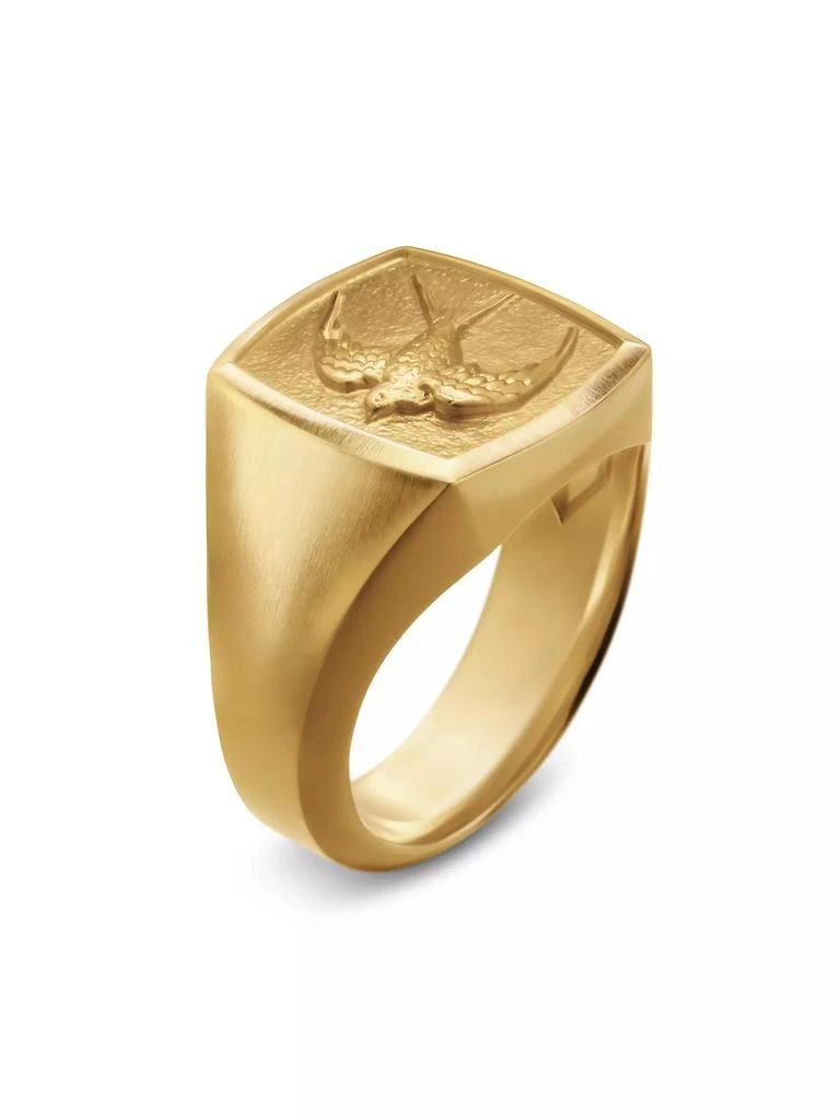 David Yurman Waves Bird Pinky Ring in 18K Yellow Gold, 14MM 2