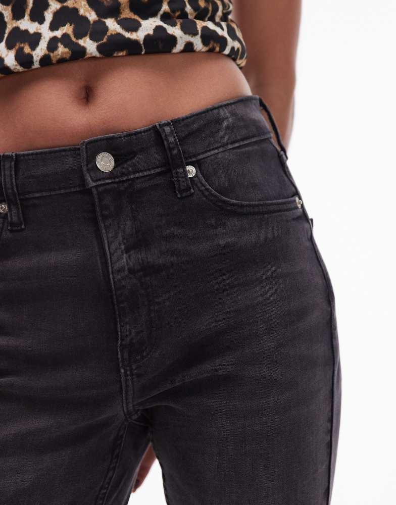 Topshop Topshop Jamie flare high rise jean in washed black