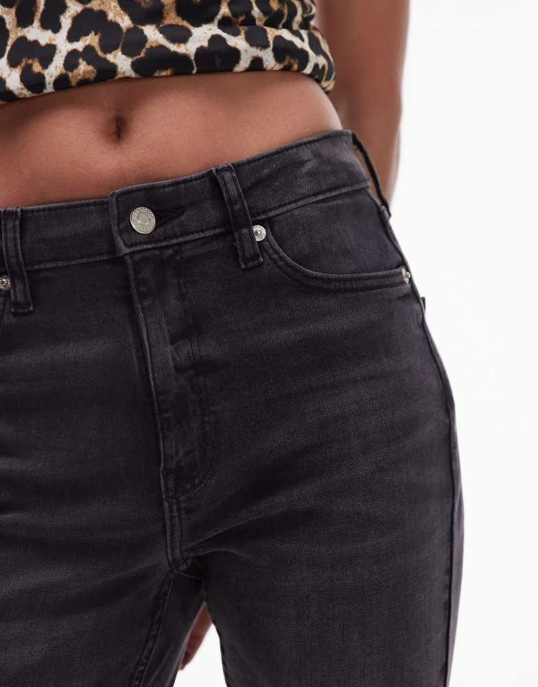 Topshop Topshop Jamie flare high rise jean in washed black 2