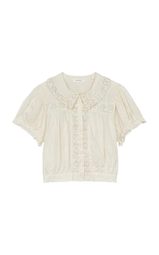 DÔEN DÔEN - Skylark Embroidered Organic Cotton Top - Off-White - M - Moda Operandi 1
