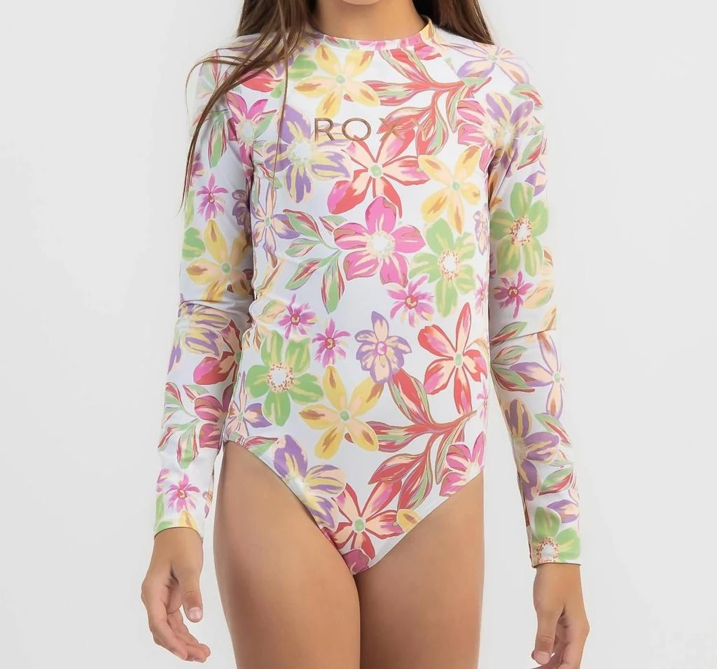 Roxy Roxy - Girls Tropical Time Long Sleeve One-piece Rashguard