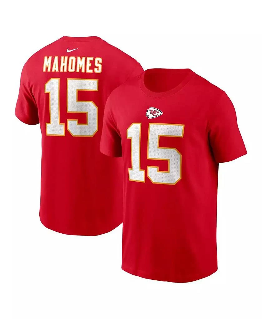 NIKE Men's Patrick Mahomes Red Kansas City Chiefs Player Name and Number T-shirt 1