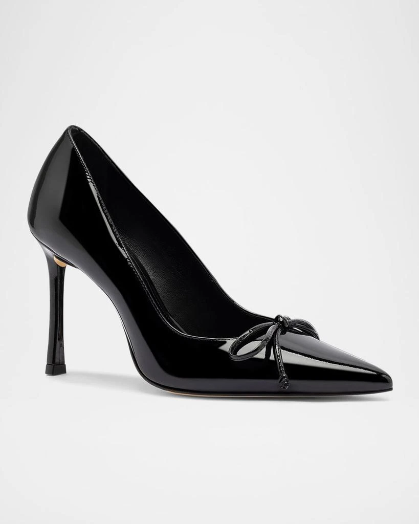 Larroude Linda Patent Bow Stiletto Pumps 2