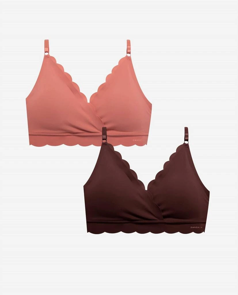 Danskin Danskin - Women's 2-pack Laser Wire Free Bra With Scallop Edge 1