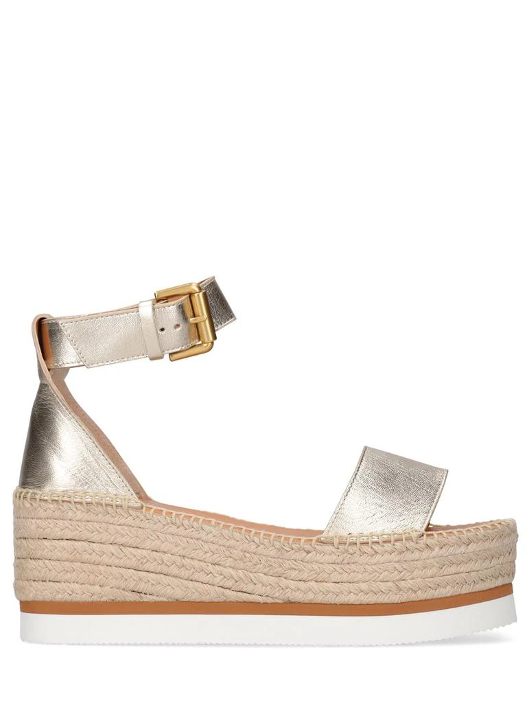See by Chloé 80mm Glyn Leather Espadrille Wedges 1